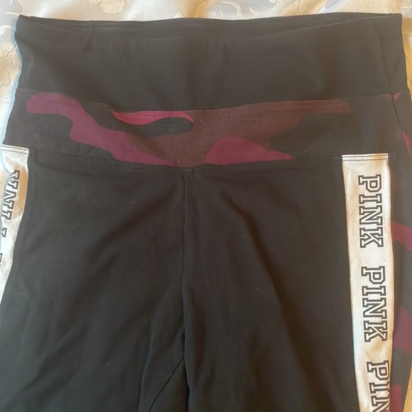 COPY - Pink Yoga leggings black with dark pink camo and logo running down sides… - Picture 5 of 5